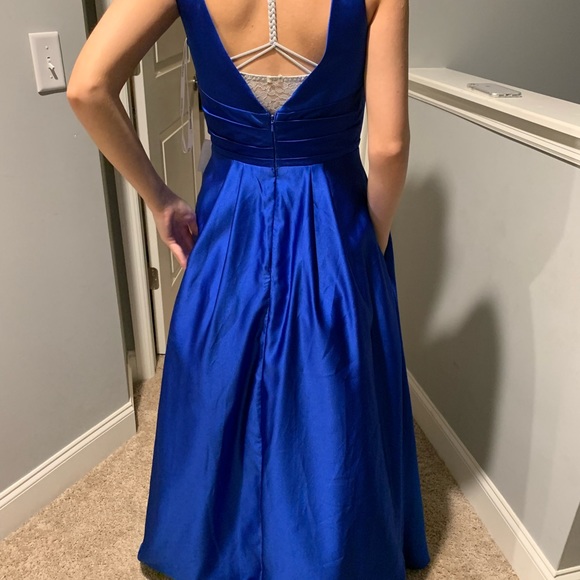 Royal Blue David’s Bridal Dress - Picture 3 of 4